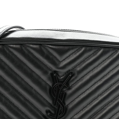 Saint Laurent Calfskin Matelasse Monogram Monochrome Lou Camera Bag Black 8 of 11