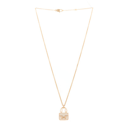 Hermes 18K Rose Gold Diamond Constance Amulettes Pendant Necklace 3 of 7