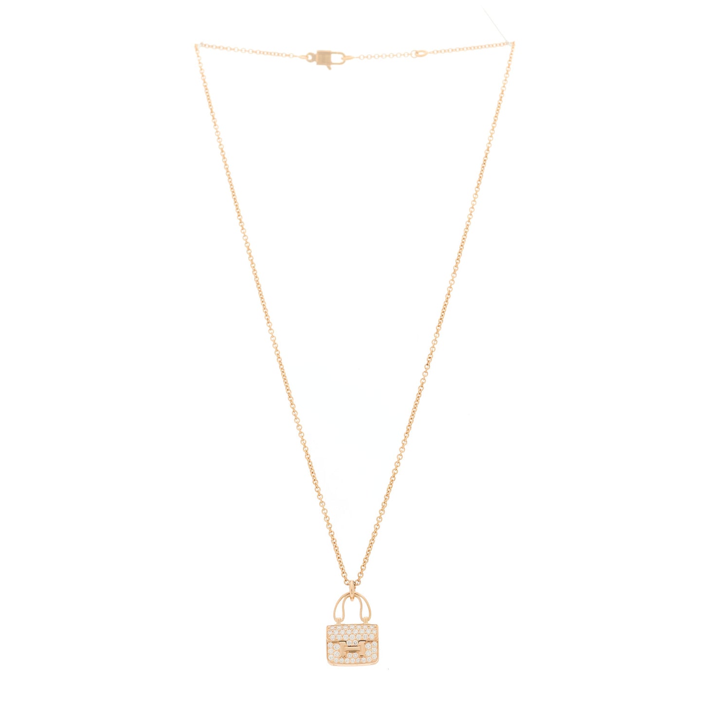 18K Rose Gold Diamond Constance Amulettes Pendant Necklace