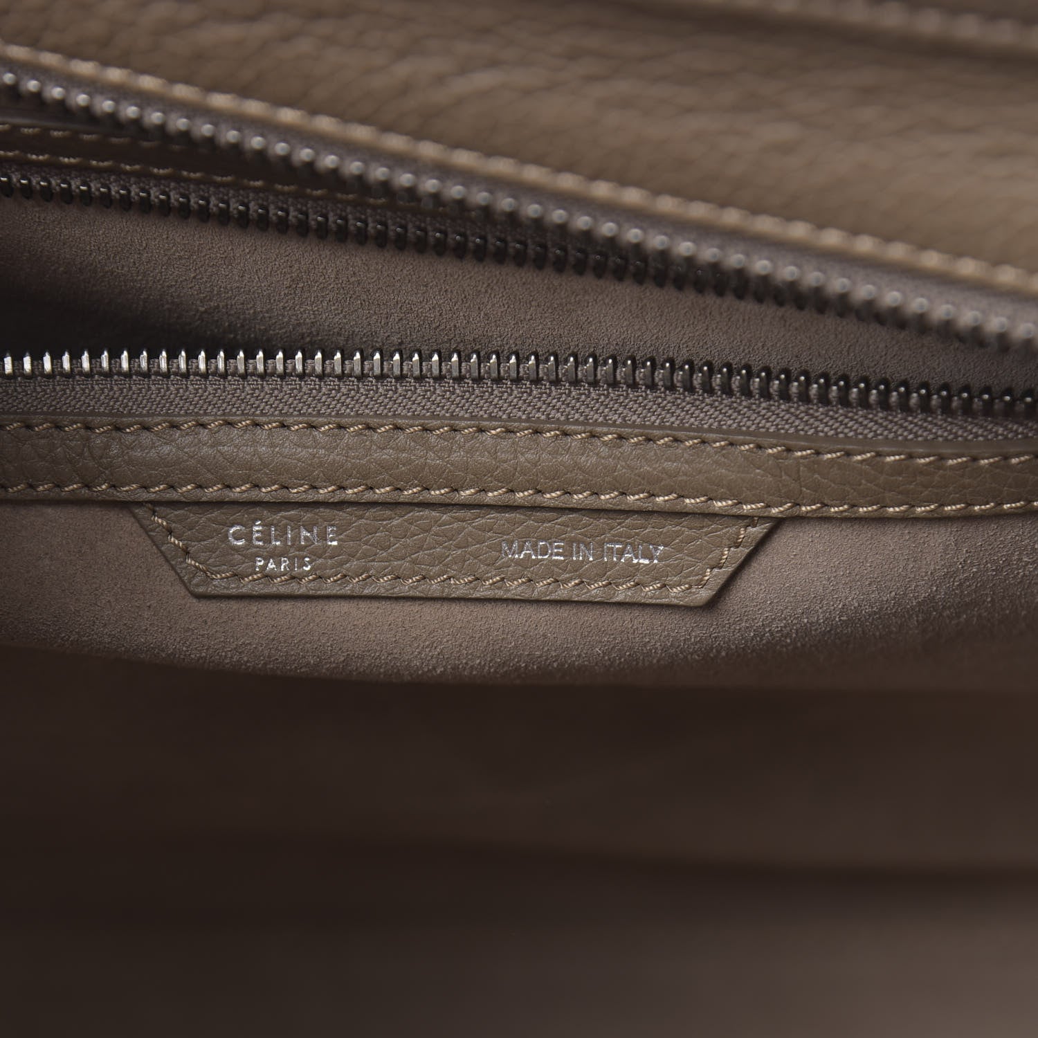 Celine Drummed Calfskin Mini Luggage Souris 6 of 10
