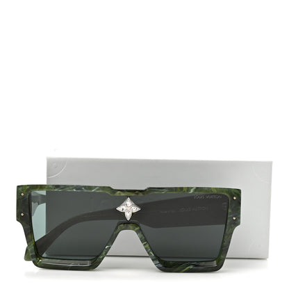 Louis Vuitton Acetate Marble Effect Swarovski Cyclone Sunglasses Z1552W Green 8 of 8