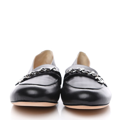 Chanel Calfskin Chain Loafers 40 Black 2 of 8