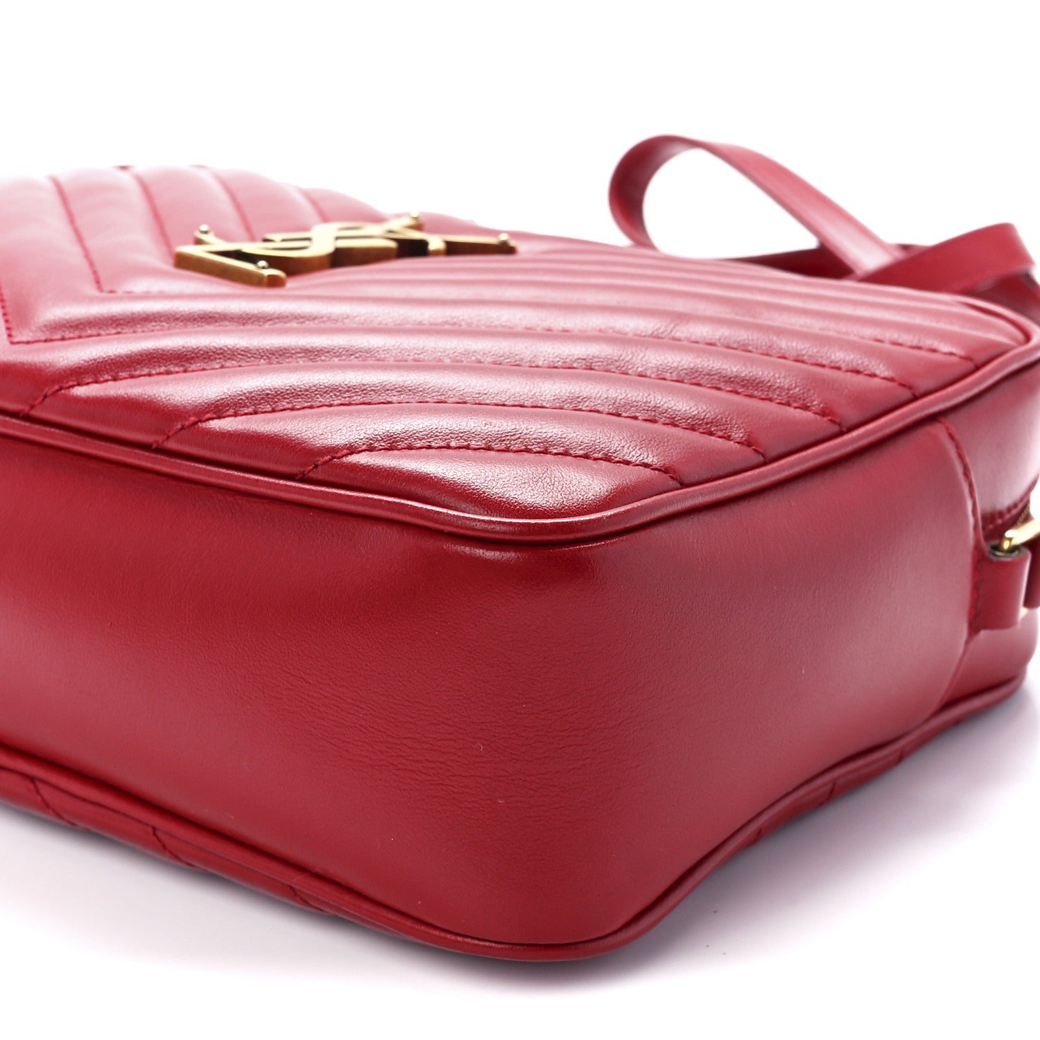 Saint Laurent Calfskin Matelasse Monogram Lou Camera Bag Red 11 of 11