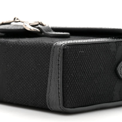 Gucci Monogram Jumbo GG Textured Dollar Calfskin Mini Horsebit 1955 Shoulder Bag Black 9 of 11