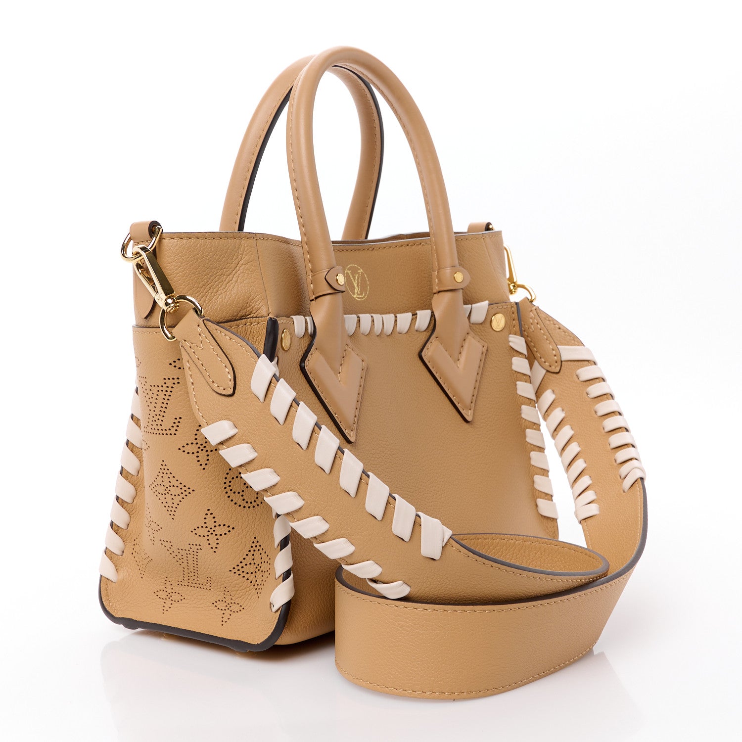 Louis Vuitton Calfskin Mahina Braided On My Side PM Arizona Brown 3 of 13