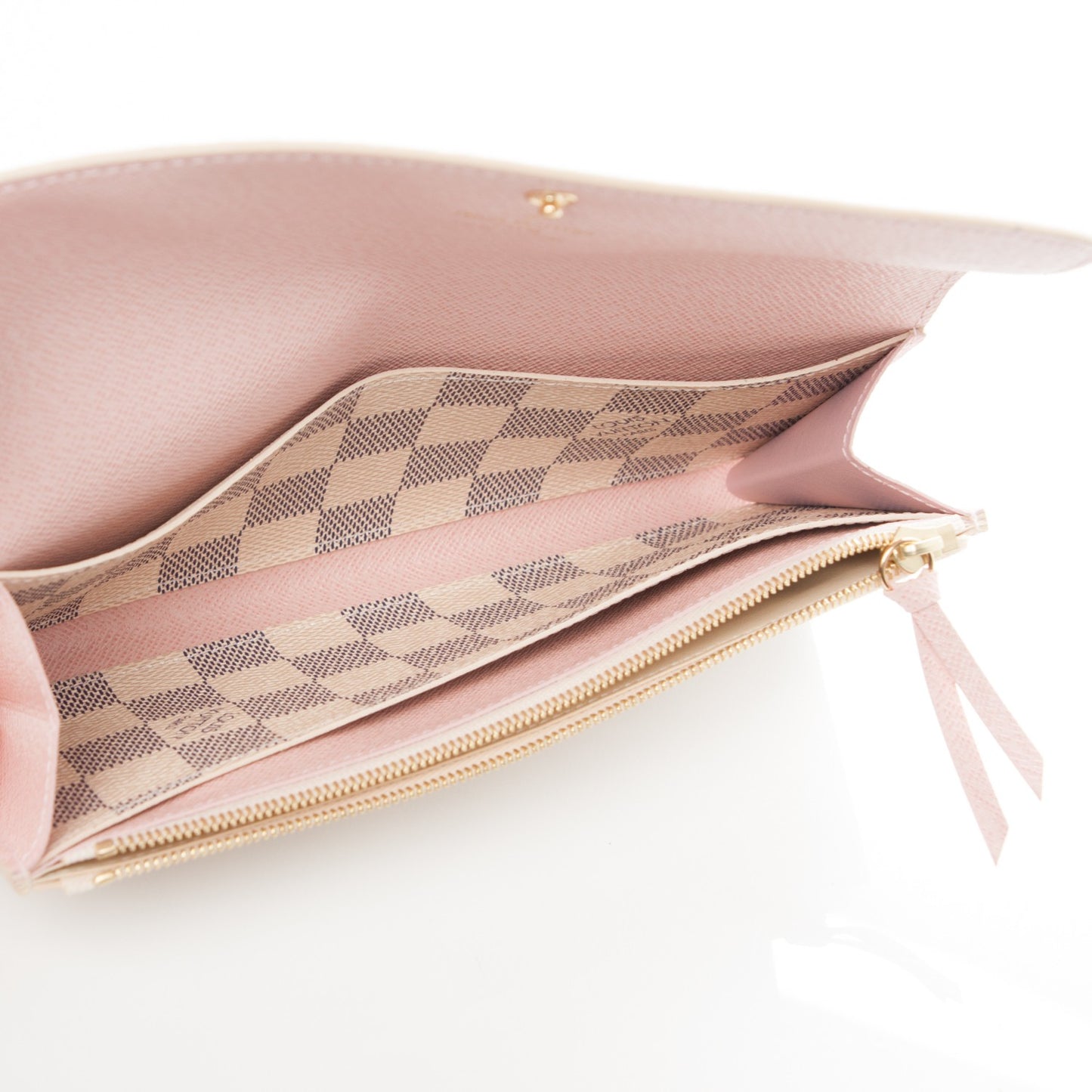 Damier Azur Emilie Wallet Rose Ballerine