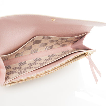 Louis Vuitton Damier Azur Emilie Wallet Rose Ballerine 5 of 9