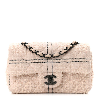 Chanel Tweed Quilted Mini Rectangular Flap Light Pink Black 1 of 10