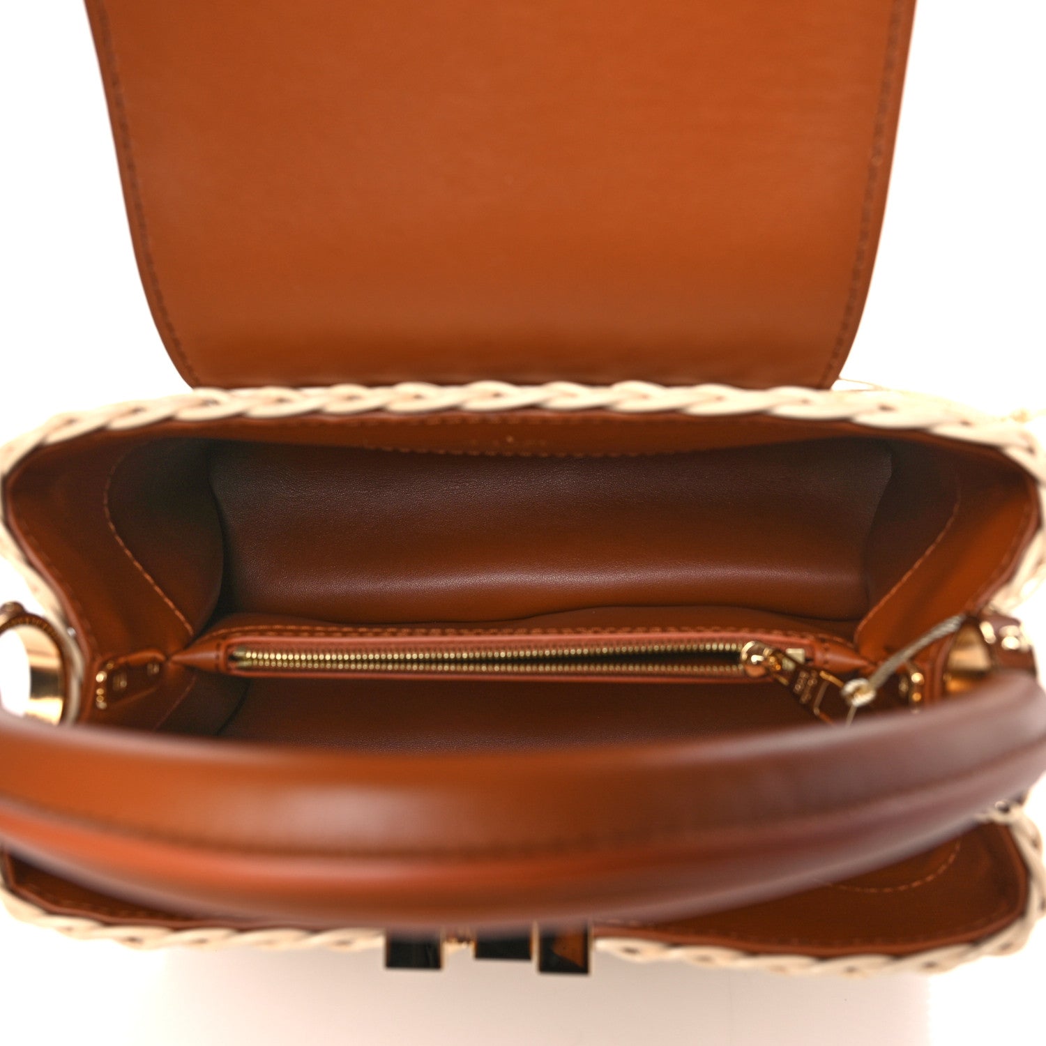 Louis Vuitton Rattan Calfskin Capucines BB Tan 5 of 10