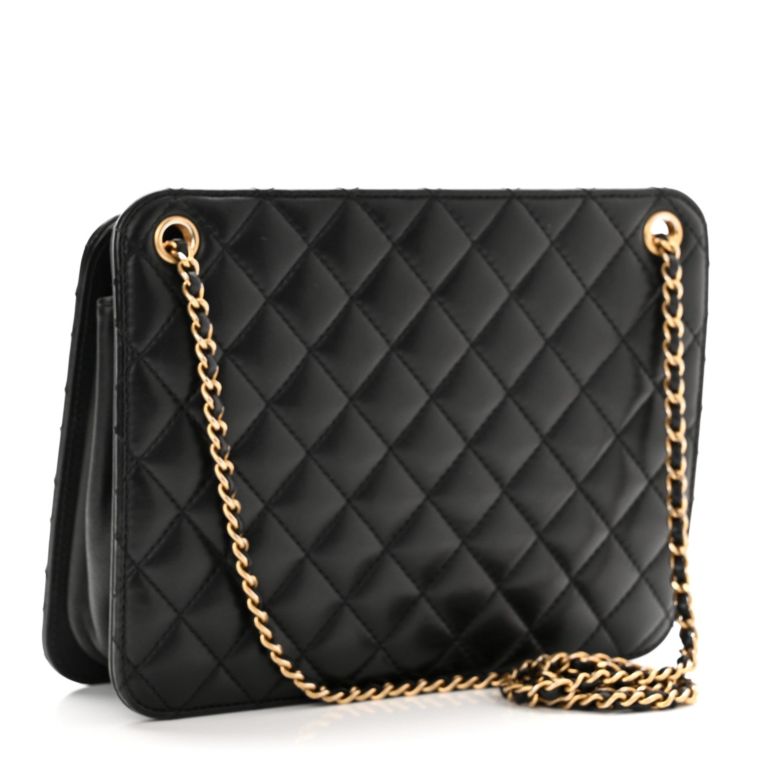 Chanel Calfskin Quilted CC Chain Accordion Tote Black 3 of 12