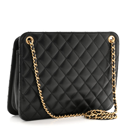 Chanel Calfskin Quilted CC Chain Accordion Tote Black 3 of 12