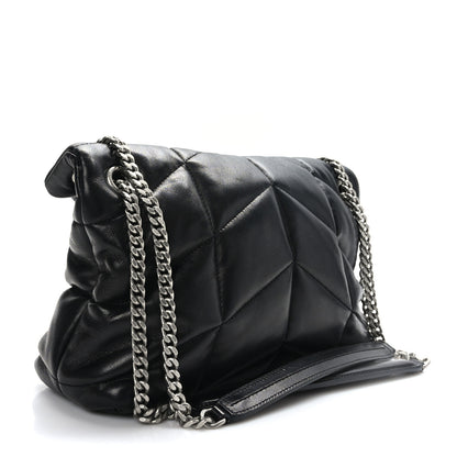 Saint Laurent Lambskin Quilted Small Loulou Puffer Monogram Chain Satchel Black 3 of 9