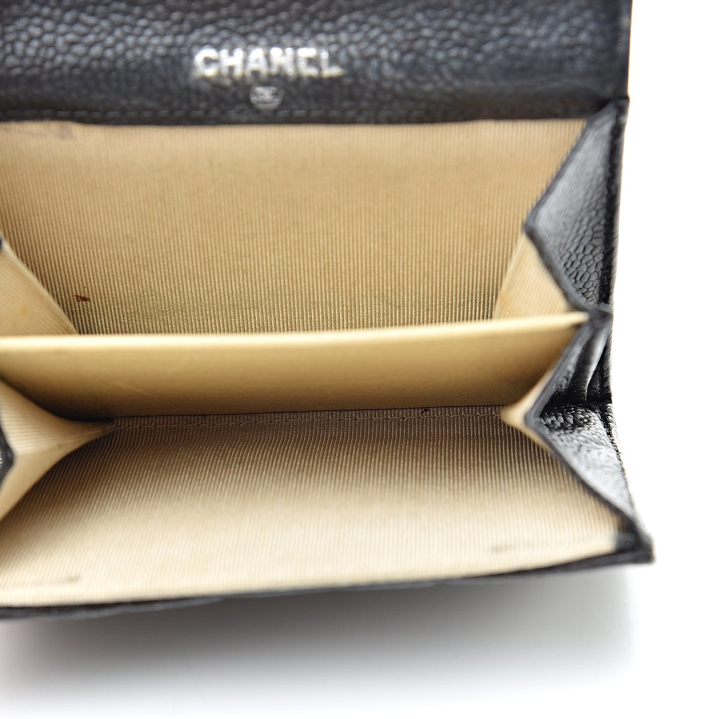 Caviar Quilted Flap Card Holder Black