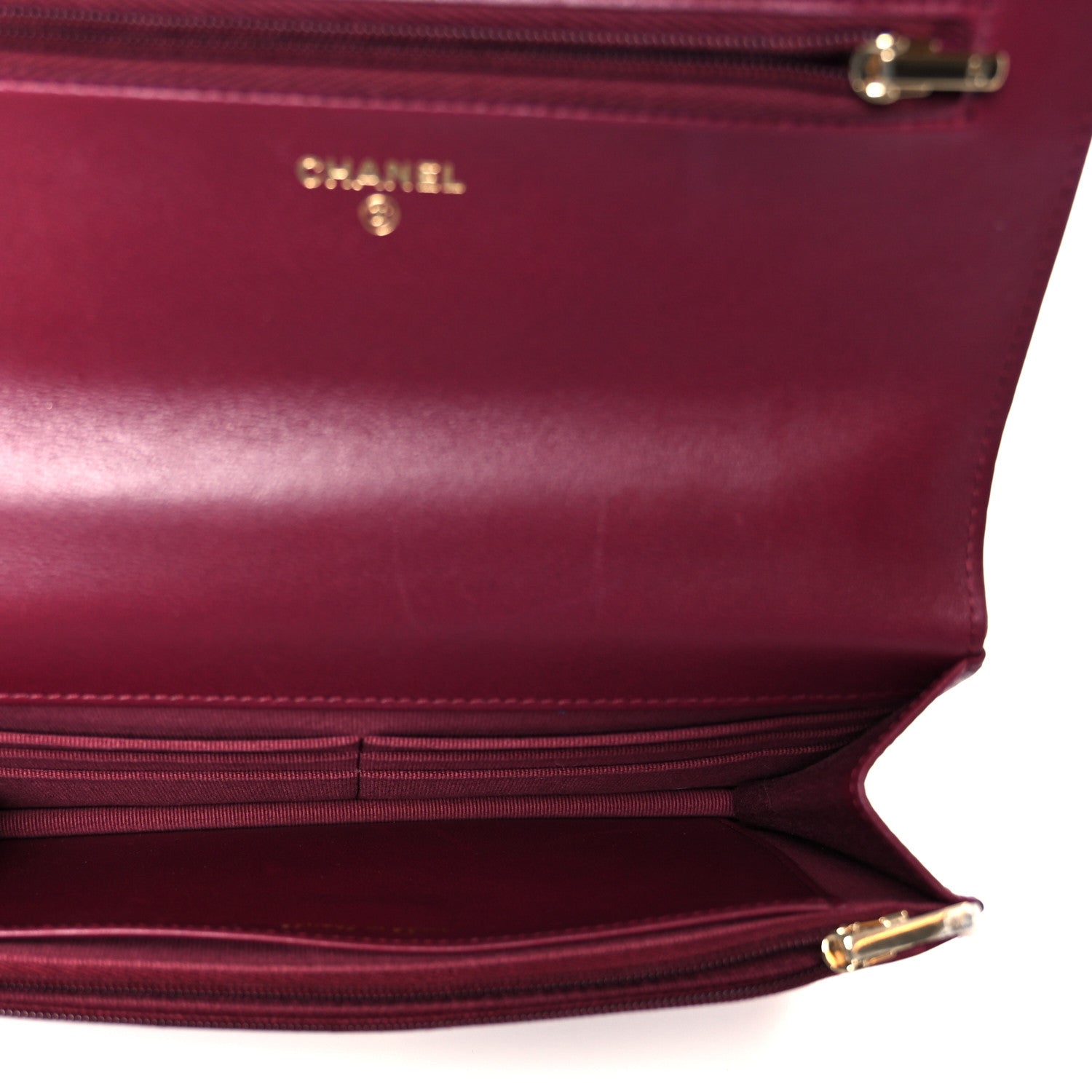 Chanel Lambskin Quilted Top Handle Wallet On Chain WOC  Burgundy 5 of 11