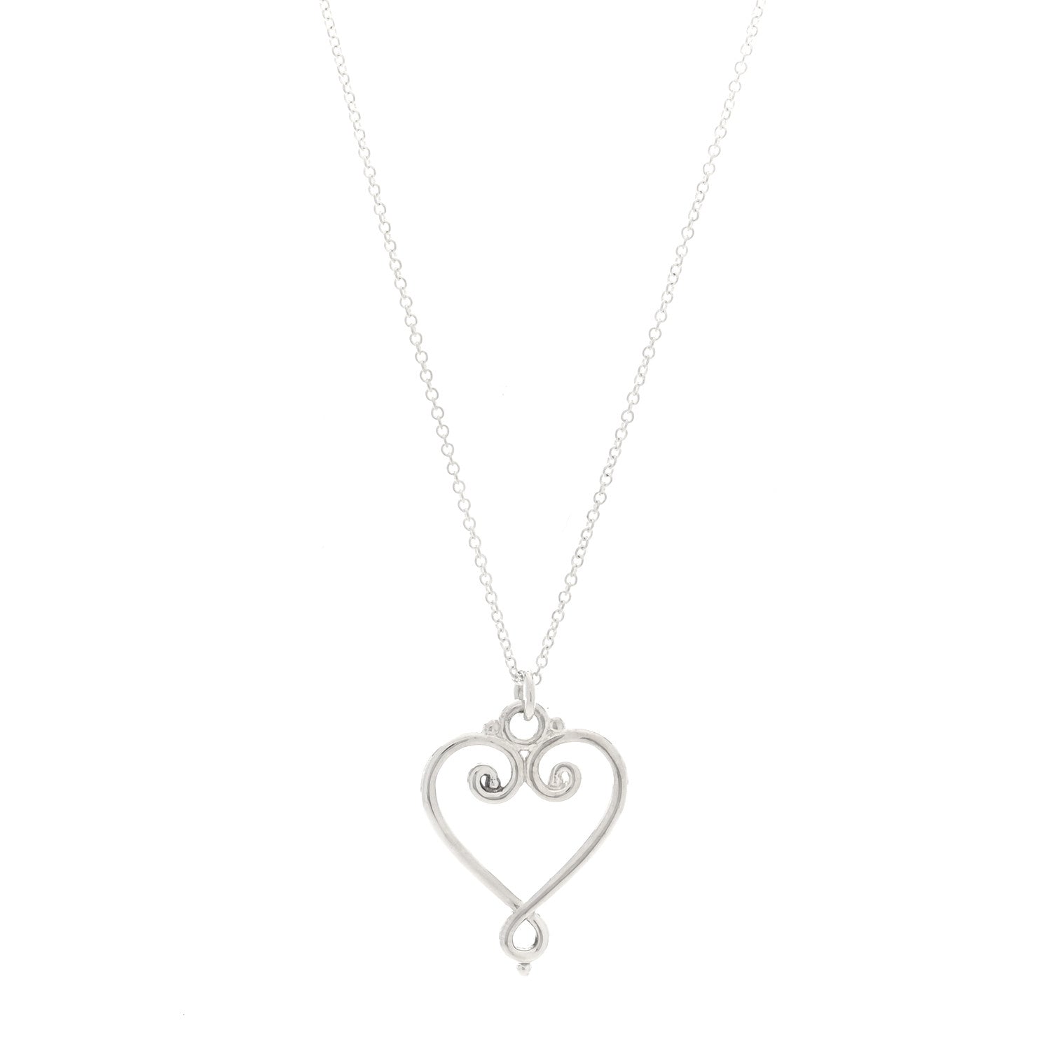 Tiffany Sterling Silver Paloma Picasso Venezia Goldoni Heart Pendant Necklace 1 of 5