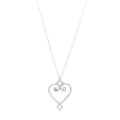 Tiffany Sterling Silver Paloma Picasso Venezia Goldoni Heart Pendant Necklace 1 of 5