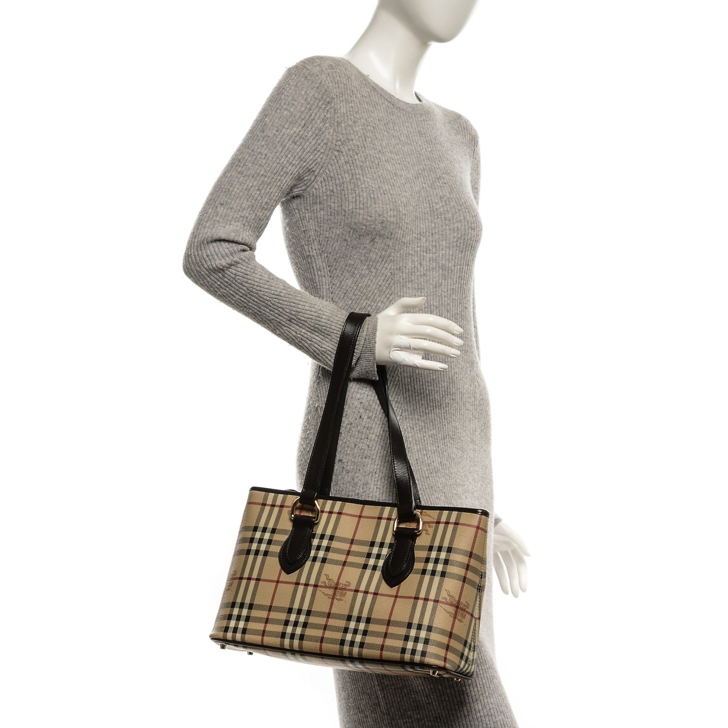 Burberry Haymarket Check Medium Regent Tote Chocolate 2 of 6