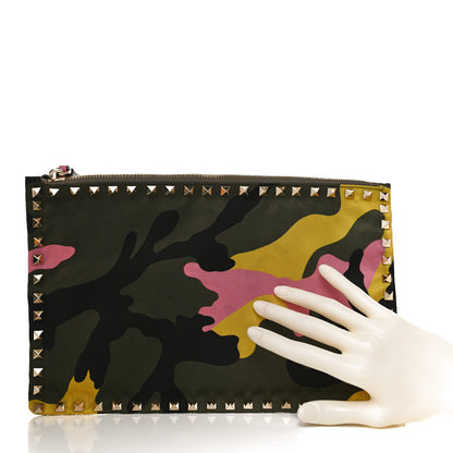 Valentino Garavani Nylon Camouflage Print Rockstud Zip Pouch Multicolor 2 of 10