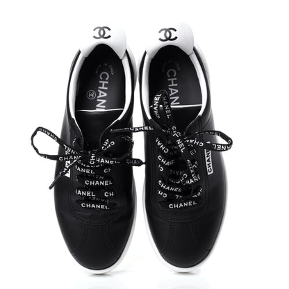 Chanel Calfskin CC Womens Sneakers 35.5 Black 6 of 10