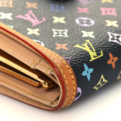 Louis Vuitton Monogram Multicolor French Purse Wallet Black 7 of 14