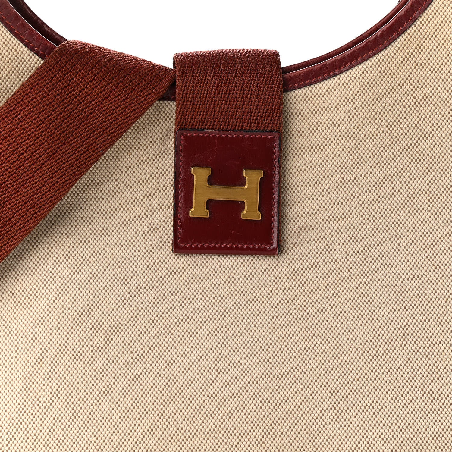 Hermes Toile Sako 32 Natural Rouge H 8 of 22