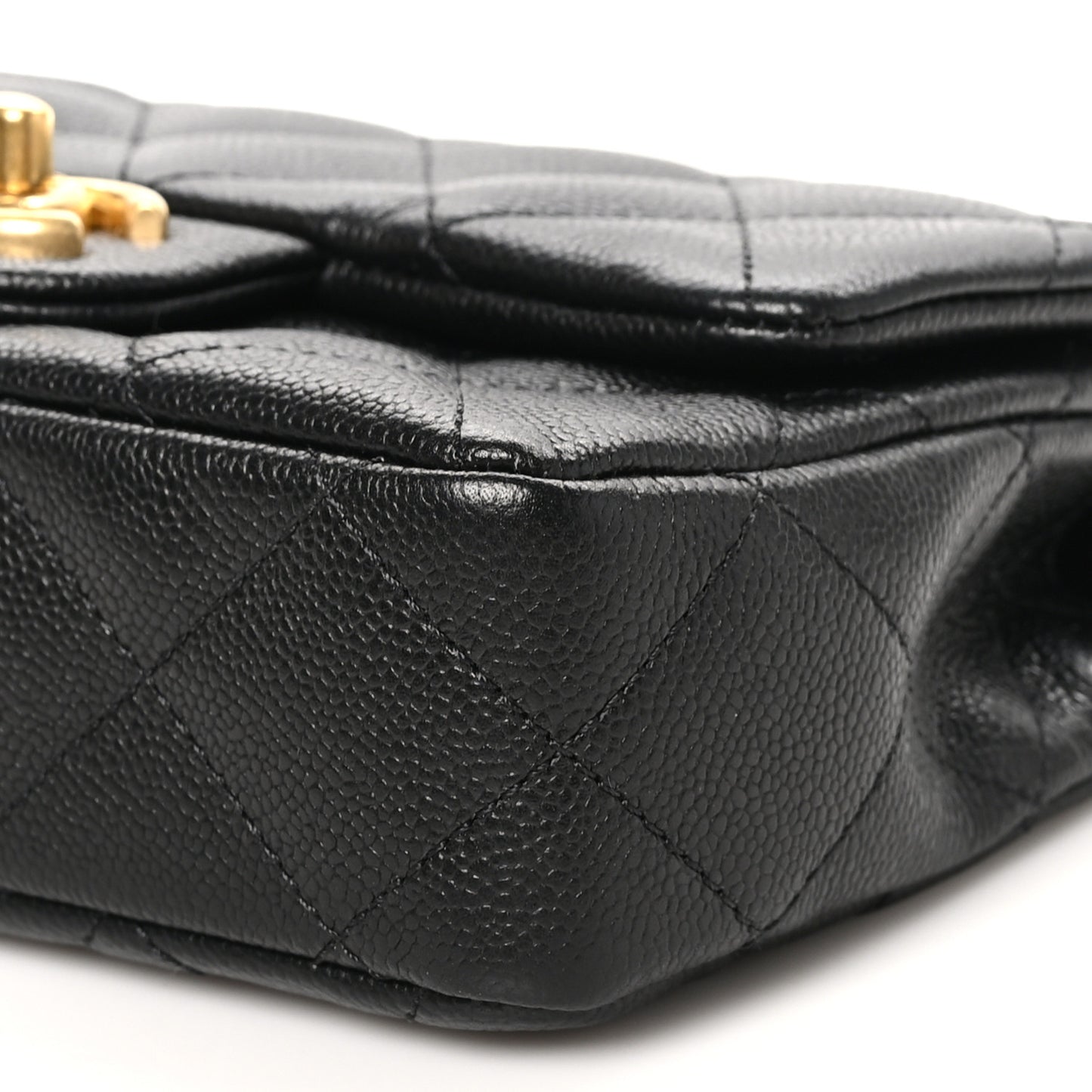 Caviar Quilted Mini Sweetheart Rectangular Flap Black