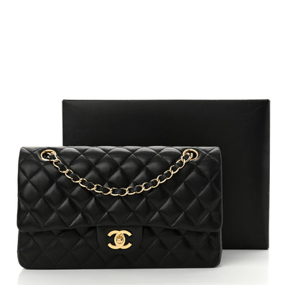 Chanel Lambskin Quilted Medium Double Flap Black 16 of 16