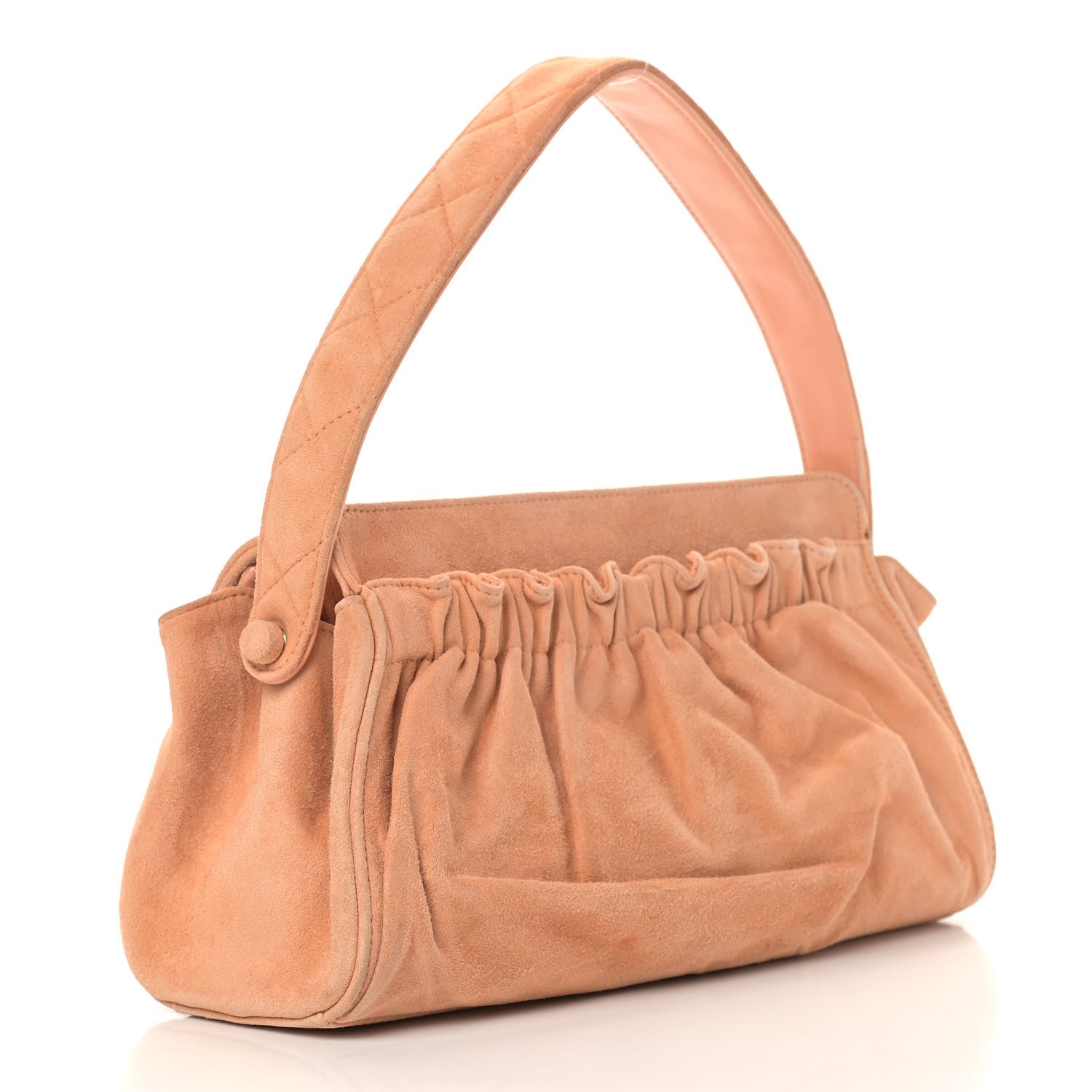 Chanel Suede Calfskin Shoulder Bag Light Orange 3 of 14