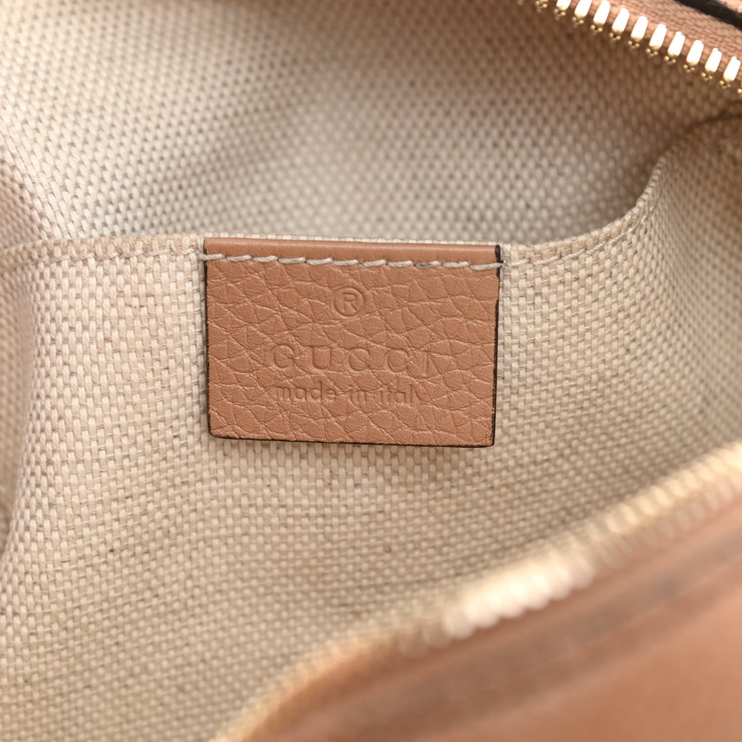 Pebbled Calfskin Small Soho Disco Bag Camelia