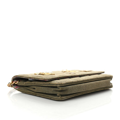 Chanel Canvas Quilted Coco Cuba Charms Wallet On Chain WOC Khaki 4 of 7
