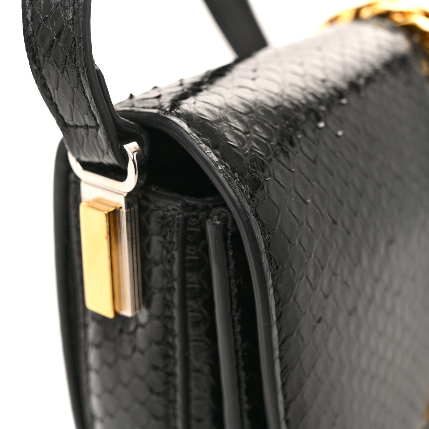 Gucci Snakeskin Mini Sylvie 1969 Messenger Bag Black 13 of 16
