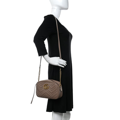 Gucci Calfskin Matelasse Small GG Marmont Chain Shoulder Bag Porcelain Rose 2 of 12