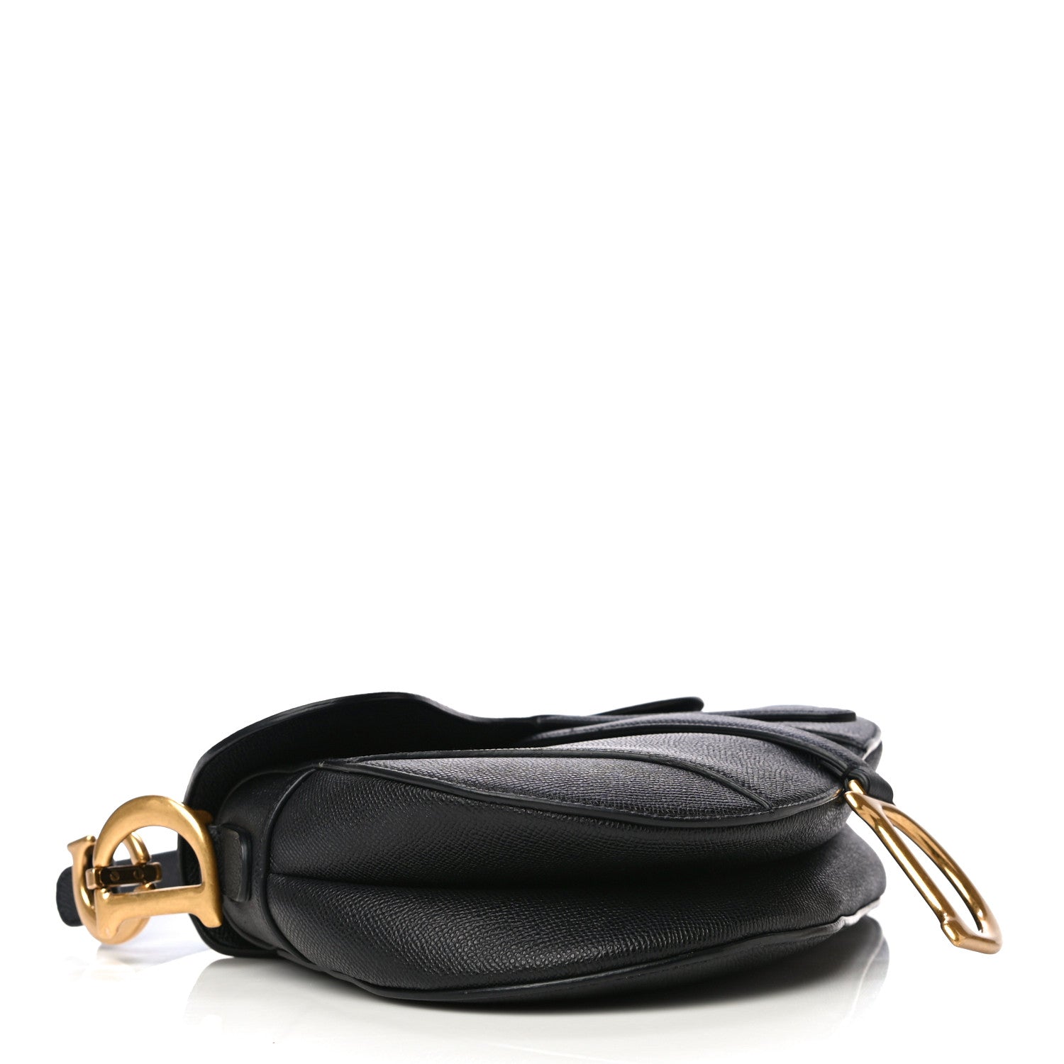 Christian Dior Grained Calfskin Saddle Bag Black 3 of 15