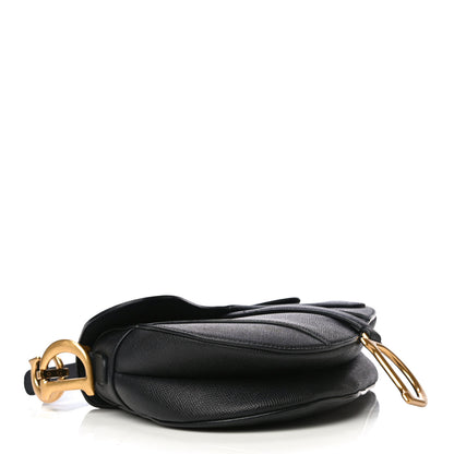 Christian Dior Grained Calfskin Saddle Bag Black 3 of 15