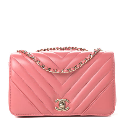 Chanel Calfskin Chevron Quilted Mini Statement Flap Pink 1 of 10
