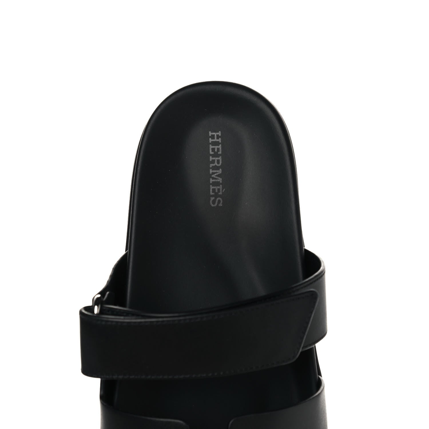 Hermes Calfskin Womens Chypre Sandals 39 Black 7 of 10