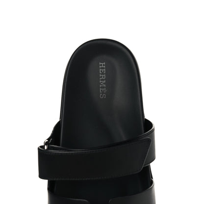 Hermes Calfskin Womens Chypre Sandals 39 Black 7 of 10