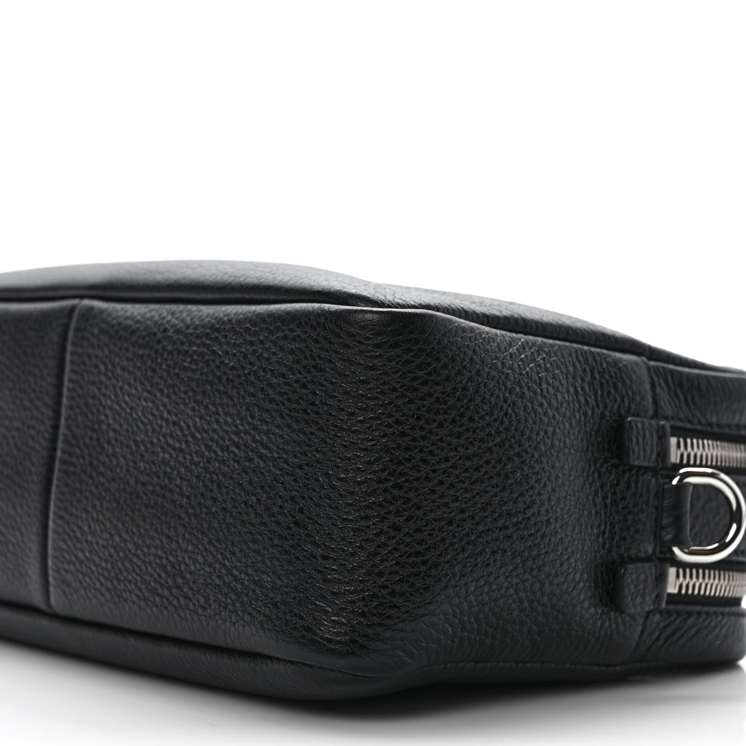 Prada Vitello Daino Soft Medium Double Zip Shoulder Bag Black 8 of 10