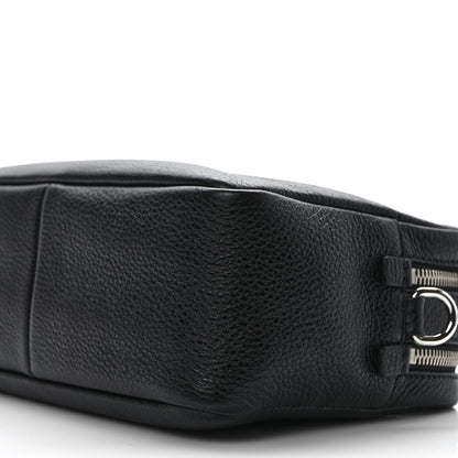 Prada Vitello Daino Soft Medium Double Zip Shoulder Bag Black 8 of 10