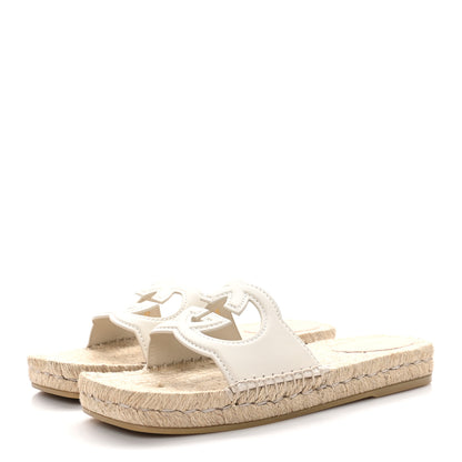 Gucci Nappa Interlocking G Espadrille Slide Sandals 38.5 Mystic White 3 of 9