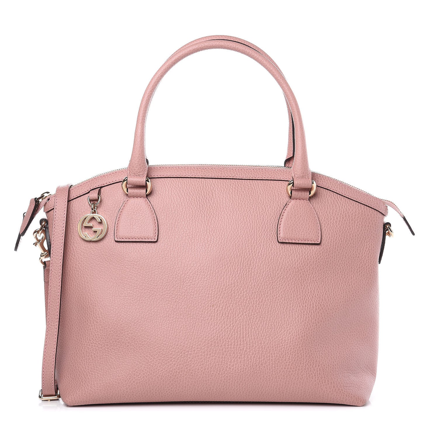 Dollar Calfskin GG Charm Dome Satchel Soft Pink