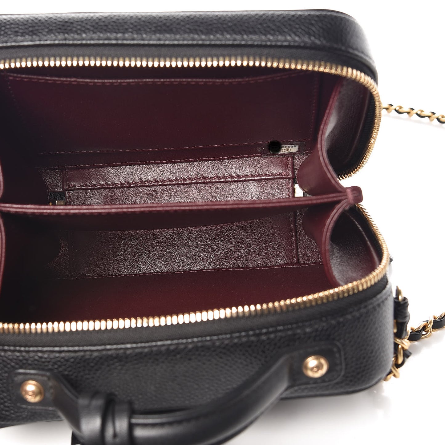 Caviar Quilted Small CC Filigree Vanity Case Black
