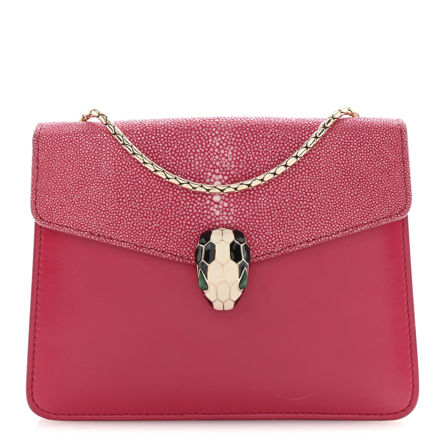 Galuchat Calfskin Serpenti Forever Crossbody Bag Pink Pink