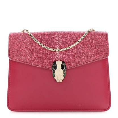 Bulgari Galuchat Calfskin Serpenti Forever Crossbody Bag Pink Pink 1 of 16