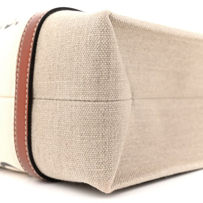 Chloe Linen Calfskin Medium Woody Ribbon Tote White Brown 10 of 13