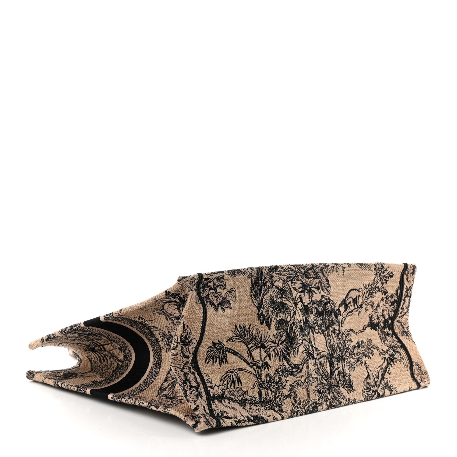 Christian Dior Canvas Embroidered Large Dioriviera Toile De Jouy Book Tote Black 4 of 10