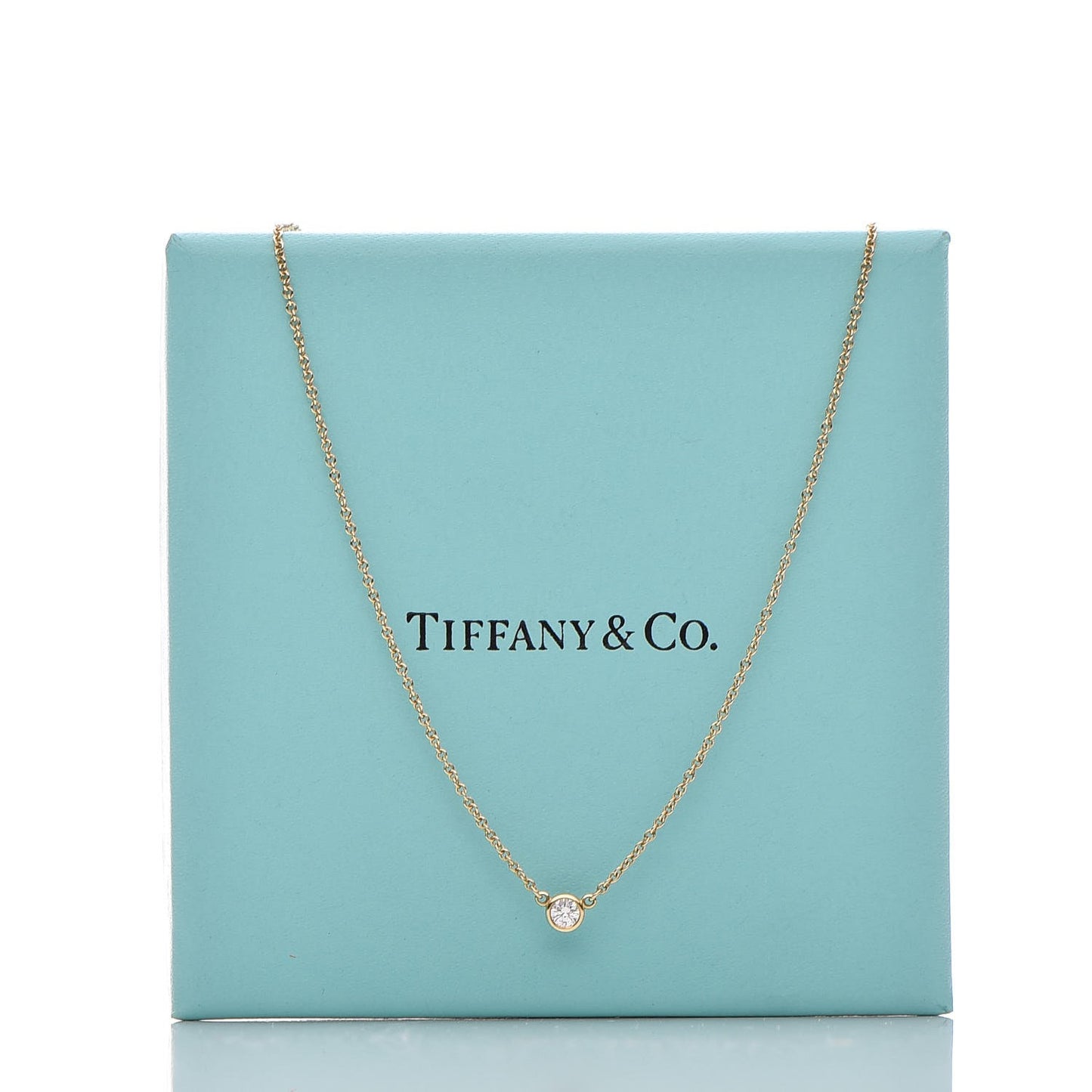 18K Yellow Gold Diamond .08ct Elsa Peretti Diamonds by the Yard Pendant Necklace