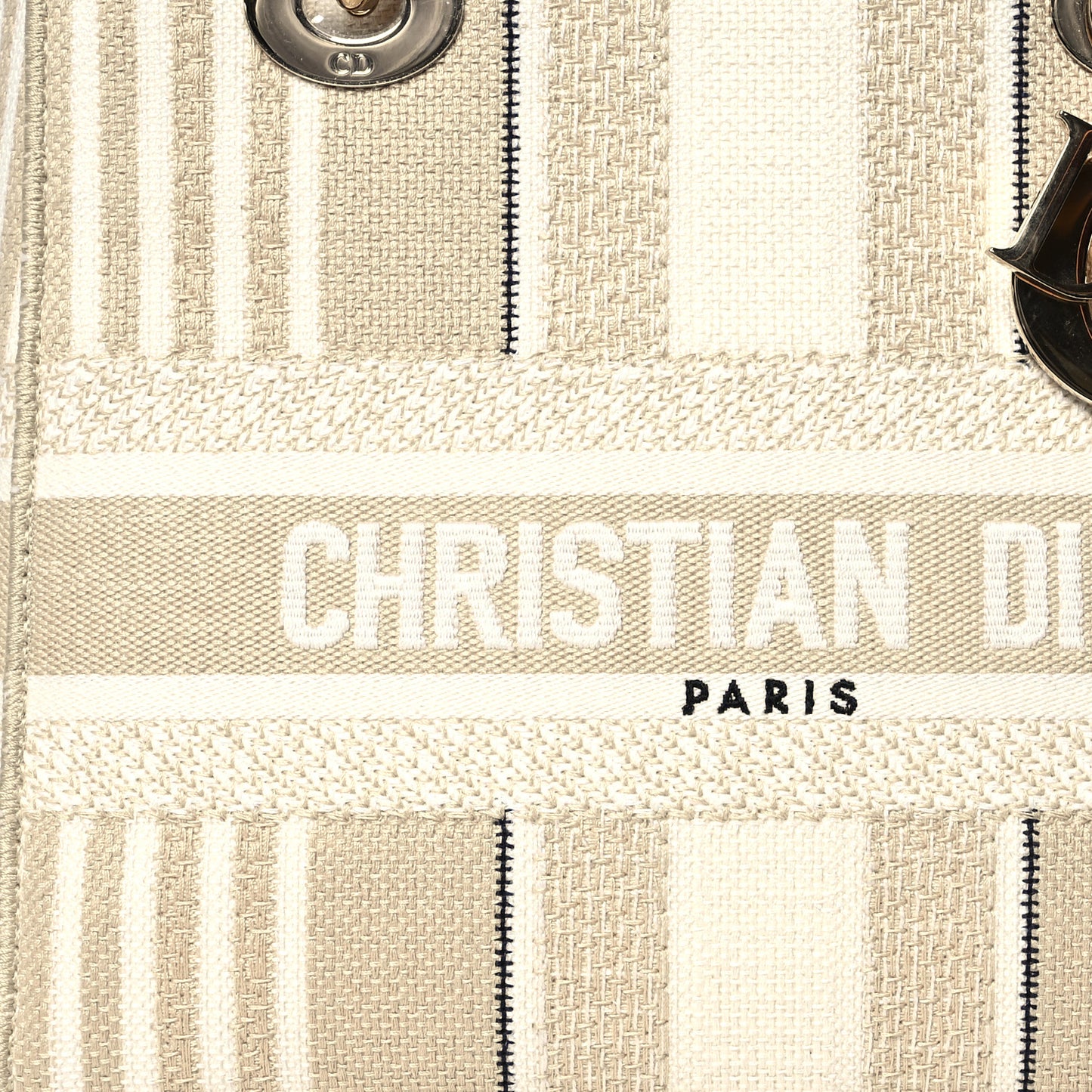 Canvas Embroidered Medium Stripes Lady D-Lite Beige