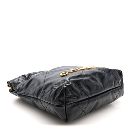 Chanel Shiny Calfskin Quilted Mini Chanel 22 Black 4 of 10
