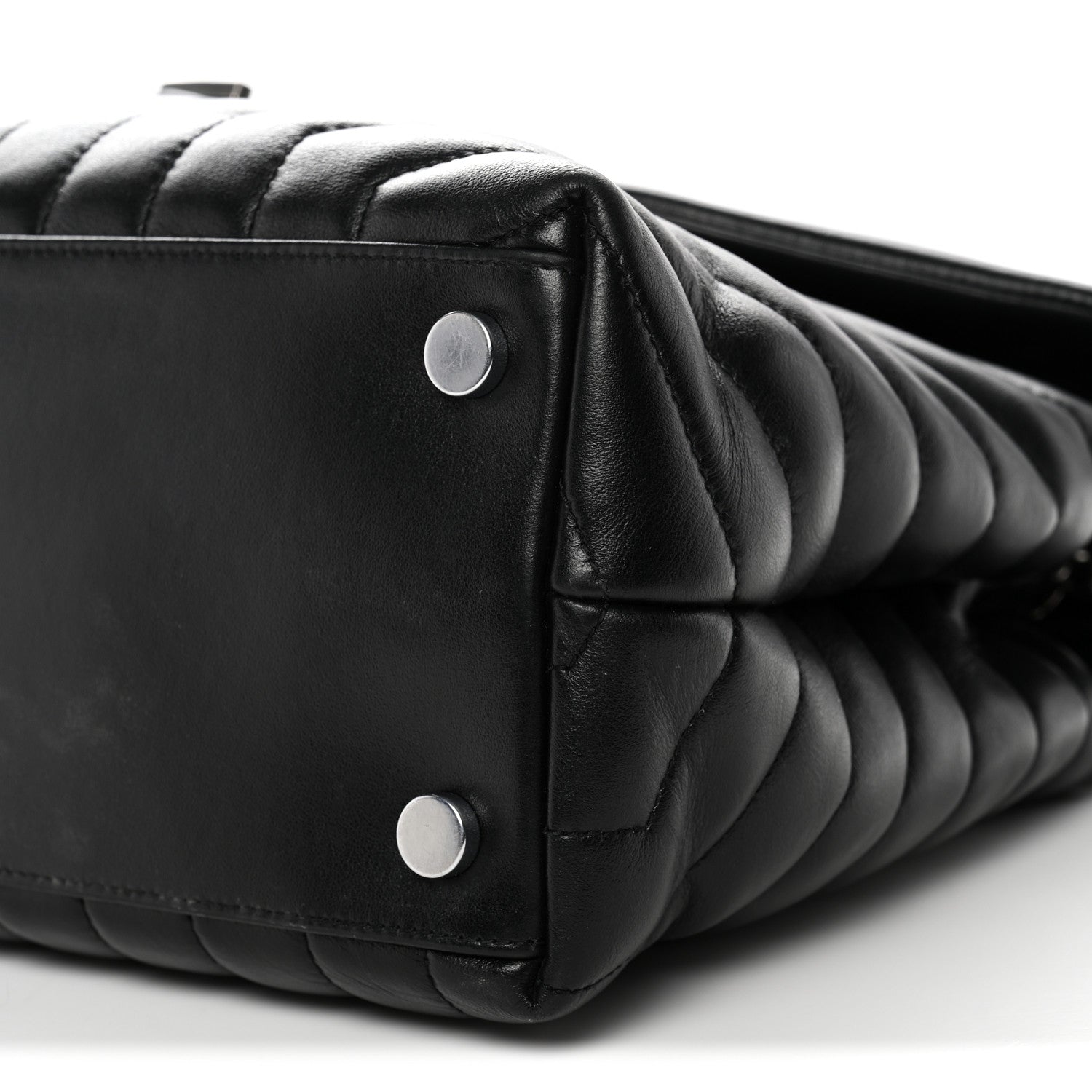 Saint Laurent Calfskin Y Quilted Monogram Large Loulou Chain Satchel Black Black 10 of 14